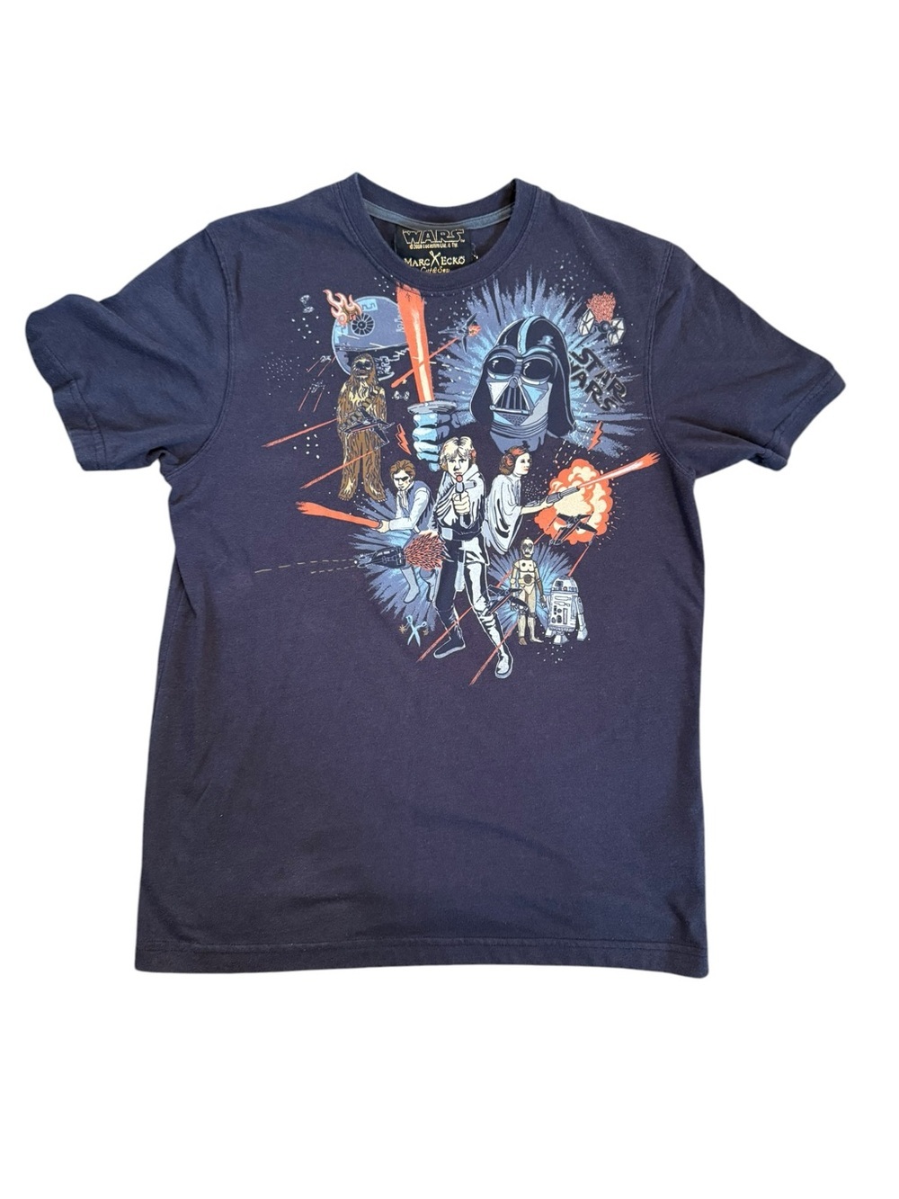 Men’s Marc Ecko Cut & Sew Star Wars Graphic Tee with vintage battle poster MED